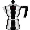 Alessi AAM33/6 Moka Caffettiera Espresso in Fusione di Alluminio, Manico e Pomolo in Resina Termoplastica, Nero