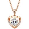 MomentWish Collana Oro Rosa Donna, 0,5 Carato Cuore Moissanite Punto Luce Diamante Collana Argento 925 Gioielli Regalo per Donne Fidanzata Mamma