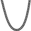 ChainsHouse Catene nere a maglia cubana da 22 pollici, 6 mm, catena da uomo in acciaio inossidabile