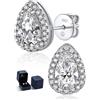 MomentWish Orecchini Moissanite Pear, 1 Carato Orecchino Punto Luce Donna Bottone Anallergici Simulato Diamanti Brillanti con Certificato GRA Regalo 5mm