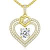 CDE Collana Donna Cuore Regalo Gioielli Donna Pendente Argento S925 Diamante in Moissanite 1-3ct Purezza VVS1 Colore D per Festa Della Mamma Compleanno San Valentino per Lei Mamma Fidanzata Moglie Amica