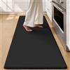 COLOR&GEOMETRY 10mm Tappeto da Cucina Antifatica-Runner più largo antiscivolo 60x180cm, Impermeabile e Antiolio, Imbottitura Morbida in Memory Foam, Ideale per Zona Lavello, Piano Cottura, Nero