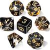 Aoriher Set di 7 Dadi DND Poliedrici con Custodia Nera per Dungeons And Dragons Giochi di Ruolo per Pathfinder Società (Scuro Trasparente )