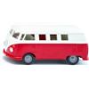 Siku 2361, Furgoncino VW T1, Auto Giocattolo,1:50, Metallo/Plastica, Rosso/Bianco, Portiere Apribili, Gancio di Traino, Ruote Fedeli all'Originale