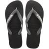 Havaianas - Top Logo Pop Up, Infradito Comode, Eleganti E Versatili, Basate Sul Modello Top, Strisce Con Logo Appariscente, Suola Antiscivolo, Unisex Adulti, Black Steel Grey, 35/36 EU