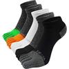 ZAKASA Calze Con Dita Uomo Sportivi: Cotone Calzini con Cinque Dita Calzino Corti 5 Dita Separate Traspiranti calzetti Five Finger per Running Fitness Sport 39-42 Multicolore 5 Paia