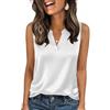 Zeagoo Canotta da Donna in Raso Senza Maniche con Scollo a V Camicette Estivo Casual Maglietta Tops Elegante Canottiera Basic Tunica Blusa Shirt Vino Rosso XL