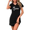 Bresdk Camicia da Notte Donna Cotone Camicie Notte a Maniche Corta Estiva Comodo Vestito da Notte a Girocollo Curvy Abbigliamento Nightdress