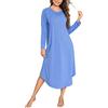 Bresdk Camicia da Notte Donna - Camicia da Notte Donna Manica Lunga a V Camice da Notte Invernale in Cotone Lungo con Bottoni Comodo Ampio Sleepwear per Casa e Casuale
