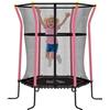 HOMCOM Trampolino Elastico per Bambini 3-10 Anni con Ingresso a Cerniera e Pali Imbottiti, Tappeto Elastico in Acciaio, PP e EPE, Ø163.5x190 cm, Rosa