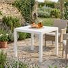 Dmora - Tavolo da esterno Agrigento, Tavolo quadrato da giardino, Tavolino fisso effetto rattan, 100% Made in Italy, 79x79h72 cm, Bianco