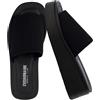 CUSHIONAIRE Sandalo Pim da Donna con Plateau Lavorato a Maglia con +Memory Foam, Black Weave 39 EU