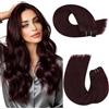 Moresoo Extension Capelli Veri Tessitura Rosso Bordeaux Matassa Capelli Veri Tessitura Vino Rosso Intenso Professioni Uso Femminile 40 cm/16 Pollice #99J 100g