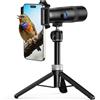 Evil Eye Teleobiettivo 30X con Treppiede, Obiettivo per Fotocamera Mobile 4K HD, Struttura in Metallo & Zoom 30X, Compatibile con iPhone & Android, Perfetto per Viaggi & Fotografia Sportiva