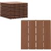 Outsunny Set 11 Piastrelle per Esterni ad Incastro Antiscivolo, Piastrelle da Giardino in HDPE Riciclato, 30x30x2.2 cm, Marrone