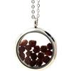 A Bijoux Pietre E Minéraux. Collana Granato Brut. Modello Medaglione 25 MM Colore Argento