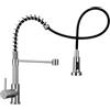 WEWE Cucina Lavello Rubinetti, Cucina Commerciale Rubinetto WEWE Singola Maniglia Nichel Spazzolato Pull Down Spruzzatore Primavera Rubinetto