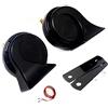YIYIDA Corno per auto Car Horn 130DB Corno per camion Corno per aria Altoparlante a doppio tono Corno elettrico nero Corno ad alto e basso tono Trombe impermeabili per 12V Moto furgoni camion ecc