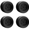 Hometastic Set di 4 portasciugamani di alta qualità, per bagno, cucina e casa, in acciaio inox, porta strofinacci, ganci per asciugamani, rotondi, autoadesivi senza foratura, colore: nero opaco