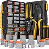 DxCRIMP Kit Pinza Crimpatrice per Connettori Serie DT, Connettori Impermeabili 2-12 Pin, Contatti Stampati (22-14AWG/0,34-2,5mm²), Cricchetto Spelafili e Utensili Rimozione, Compatibile con Deutsch DT