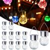 GIGALUMI Confezione da 12 luci solari per esterni, luci a sospensione per decorazione natalizia, luci solari in vetro incrinato, impermeabili, per giardino, cortile, recinzione, albero (cambia colore)