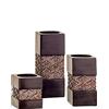 Creative Scents Set regalo di 3 portacandele da tavolo, 5,1 x 5,1 x 5,1 x 8,1 cm, altezza 15,9 cm, centrotavola per soggiorno, sala da pranzo, tavolino da caffè, per camino/ingresso o bagno (marrone Dublino)