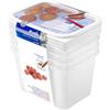 Rotho Set di 4 barattoli per vacanze in ottone da 10 ml con un design inciso sul coperchio, plastica per uso alimentare (PP), senza BPA, B, bianco, 4 x 11 l (15,7 x 11,8 x 10 cm)