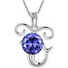 Aurora Tears - Collana con ciondolo, motivo: pietra portafortuna con i 12 segni zodiacali/delle costellazioni, con strass, in argento sterling 925, DP0134,