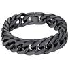 ChainsHouse Braccialetto da Uomo Catena Cubana in Acciaio Inossidabile Pesanti Robusti 8mm 12mm 17mm di Larghezza Bracciale Hip Pop Punk Rapper Confezione Regalo Nero/Oro Placcato Compleanno