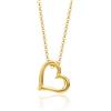 MIORE Collana Donna Argento 925 Placcato Oro 18K, Catena con Ciondolo Cuore, Catenina 41 cm Made in Italy, Anallergica, Confezionata in Elegante Portagioie, Gioiello Raffinato per Regalo