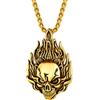 PROSTEEL Collana Uomo Teschio Messicano Fiammato Collana Uomo Teschio Oro Collana Uomo Acciaio Teschio con Cofezione