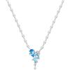 CYMYSS Collana da donna in argento Sterling 925 con ciondolo con catena regolabile da 40 + 5 cm, doppia collana a strati, regalo di compleanno per donne, Misura unica, Metallo, Nessuna pietra preziosa