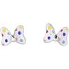 Disney Orecchini a perno in argento Sterling 925, con Minnie Mouse e pois, taglia unica, in argento Sterling, senza pietra preziosa