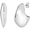 Breil, Collezione Globe, Orecchini Donna, Orecchini in Acciaio Lucido con Forma Curva e Fluida, Chiusura a Farfalla, Dimensioni 3x 2,4x0,8 cm, Idea Regalo Donna