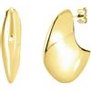 Breil, Collezione Globe, Orecchini Donna, Orecchini in Acciaio Lucido con Forma Curva e Fluida, Chiusura a Farfalla, Dimensioni 3x 2,4x0,8 cm, Idea Regalo Donna