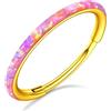 BodyBonita Anelli da Piercing Naso a Cerchio Con Cerniera Lato Rosa Opale - 20G Acciaio Chirurgico 316L Anelli per Setto per Donne Conch Elica Daith Piercing 8mm Oro