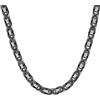 ChainsHouse Catena da uomo in acciaio inossidabile, collana cubano gourmette grande maglia bizantina ragazzo gioielli regalo punk [acciaio/nero/oro][lunghezza: 46/51/55/61/66/71/76 cm][Larghezza: