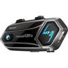 Fodsports M1-S AIR Interfono Moto, Interfono Casco Moto per 6 Motociclisti, 5.0 Bluetooth Auricolare Casco Moto con Condivisione Musicale, Radio FM, CVC-Riduzione del Rumore (Singola, Nero)