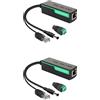 LINOVISION Splitter POE LINOVISION con uscita DC12V 2A, splitter Power over Ethernet 10/100Mbps, alimentazione da POE a DC IEEE802.3af/at per telecamere di sicurezza, AP wireless, telefono VoIP (2 pack)