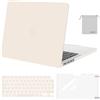 MOSISO Custodia Compatibile con MacBook Pro 14 Cover 2025 2024 2023-2021 M5 A3434 M4 A3112 A3185 A3401 M3 A2918 A2992 M2 A2779 M1 A2442, Rigida Case&Copritastiera&Pellicola&Borsa, Beige
