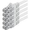 1aTTack.de 0,25m - blanc - 5 pièces - CAT5 FTP Câble Ethernet Set - Câble Réseau RJ45 | câble de Patch | LAN Câble |CAT 5e |125 MHz | compatible avec CAT 6 / CAT 6a / CAT 7 | pour le switch, routeur, modem, Patchpannel, point d'accès, panneaux de brassage