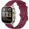 GIOPUEY Cinturini Compatibile con Realme Watch 5, Morbido Silicone Cinturino [Resistente all'Usura] [Traspirante] - Dark Red