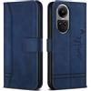 Bravoday Cover per Oppo Reno 10 5G / Reno 10 PRO 5G, Flip Custodia in Pelle PU con Slot per Schede, Portafoglio Custodia per Oppo Reno 10 5G / Reno 10 PRO 5G, Blu