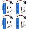 LUFEIS 4pcs Batteria Agli ioni di Litio 3.7v 800 mAh, 3.7V Ricaricabile 800mAh Batterie al Litio Lon, con USB cavo di Ricarica e Spina SM 2P, per Veicoli RC Auto