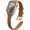 WoPail Cinturino in Pelle per Apple Watch Series 12,11,41mm 42mm 40mm 38mm | per iWatch Series 12/11/10 42mm/9/8/7/6/5/4/3/2/1/SE 3/2/1 Donna Elegante Sottile Cinturino di Ricambio