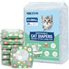 MICOOYO Pannolini usa e getta per gatti femminili super assorbenti per cuccioli di gatto e cane, pannolini igienici per donne in calore e incontinenza (Fiori verdi,XXS, 24)