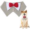 OCSOSO Papillon regolabile e foulard - Elegante costume per cani in stile britannico per matrimoni, Natale, feste | Tuta per cani Smoking Tuxedo (GRAY, L)