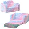 MeMoreCool Divano letto pieghevole, poltrona reclinabile, in morbido peluche, si illumina al buio, unicorno luminoso