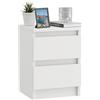 ComfortCove Comodino Camera da Letto con 2 Cassetti, Bianco