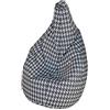 13Casa - Pied de Poule B2 - Poltrona sacco. Dim: 80x80x120 h cm. Col: Bianco, Nero. Mat: Poliestere.
